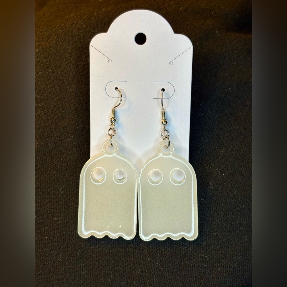 Blue Ghost Earrings- GID- HANDMADE